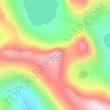 Topografinen kartta Bjørnabottinden, korkeus, helpotus