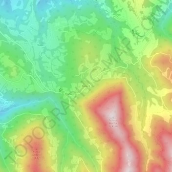 Topografinen kartta Melere, korkeus, helpotus