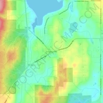 Topografinen kartta Striebels Corner, korkeus, helpotus