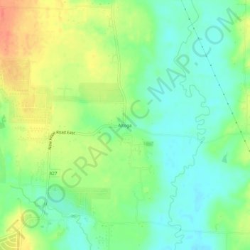 Topografinen kartta Altoga, korkeus, helpotus