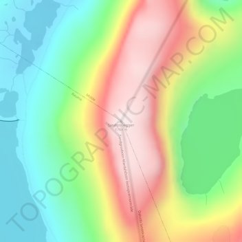 Topografinen kartta Sandgroveggen, korkeus, helpotus
