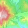 Topografinen kartta Bruncu sa Funtana de Genna Arasilli, korkeus, helpotus