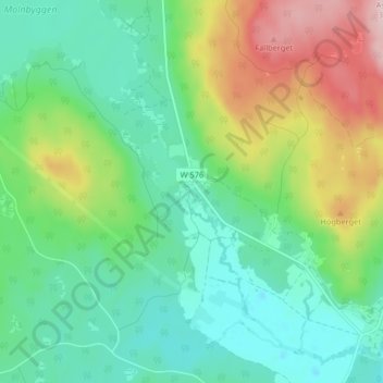 Topografinen kartta Rältlindor, korkeus, helpotus