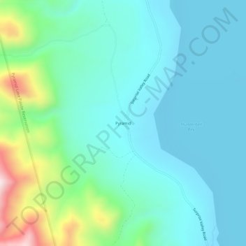 Topografinen kartta Pyramid, korkeus, helpotus