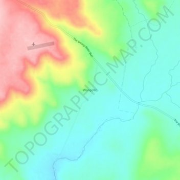 Topografinen kartta Wangellic, korkeus, helpotus