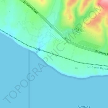 Topografinen kartta Naples, korkeus, helpotus