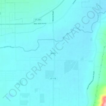 Topografinen kartta Austin, korkeus, helpotus