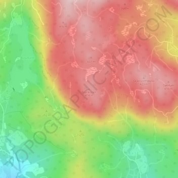 Topografinen kartta Brunkollen, korkeus, helpotus