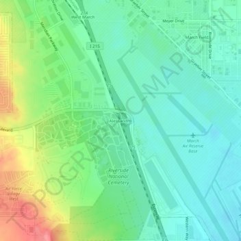 Topografinen kartta Alessandro, korkeus, helpotus