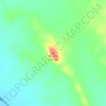 Topografinen kartta Mount George, korkeus, helpotus