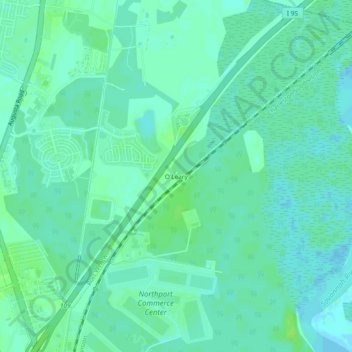 Topografinen kartta O'Leary, korkeus, helpotus