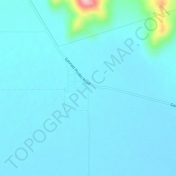 Topografinen kartta Gannett, korkeus, helpotus