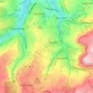 Topografinen kartta Paris, korkeus, helpotus
