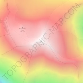 Topografinen kartta Denali, korkeus, helpotus