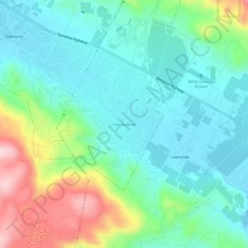 Topografinen kartta Los Guilicos, korkeus, helpotus