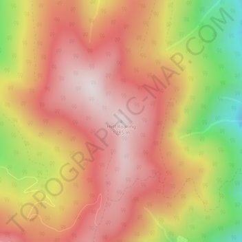 Topografinen kartta Hell Roaring, korkeus, helpotus