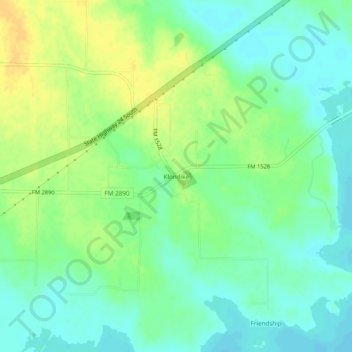 Topografinen kartta Klondike, korkeus, helpotus