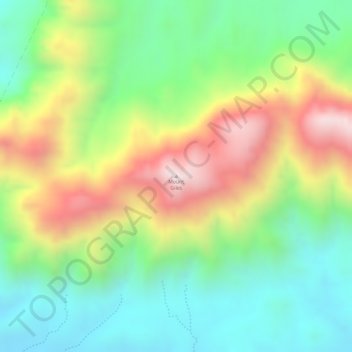Topografinen kartta Mount Giles, korkeus, helpotus