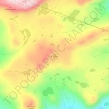 Topografinen kartta Galdane, korkeus, helpotus