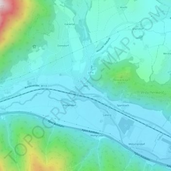 Topografinen kartta Seiz, korkeus, helpotus