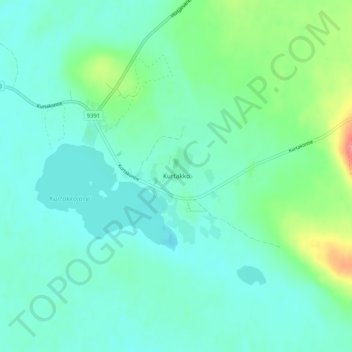 Topografinen kartta Kurtakko, korkeus, helpotus