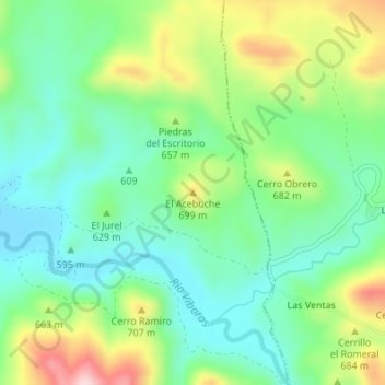 Topografinen kartta El Acebuche, korkeus, helpotus