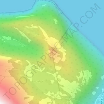 Topografinen kartta Blåhornet, korkeus, helpotus