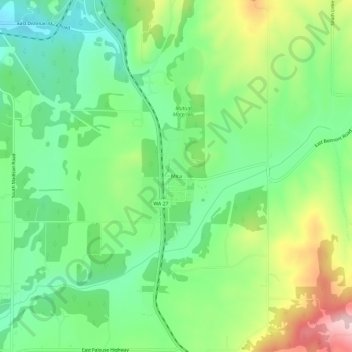 Topografinen kartta Mica, korkeus, helpotus
