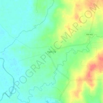 Topografinen kartta Glaze City, korkeus, helpotus