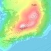 Topografinen kartta Hugla, korkeus, helpotus