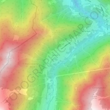 Topografinen kartta Kleinsölk, korkeus, helpotus