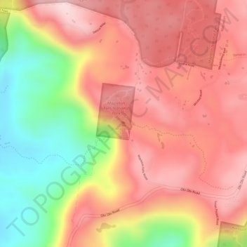 Topografinen kartta Mapleton Falls, korkeus, helpotus