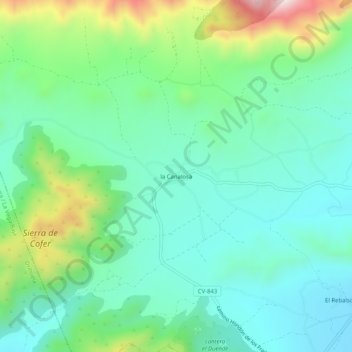 Topografinen kartta la Canalosa, korkeus, helpotus