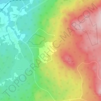 Topografinen kartta Säl, korkeus, helpotus