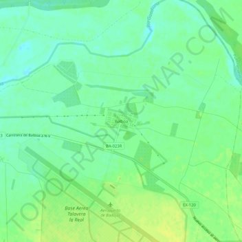 Topografinen kartta Balboa, korkeus, helpotus