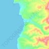Topografinen kartta Marina di Gutturu 'e Flumini, korkeus, helpotus