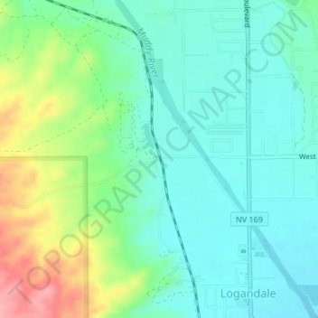 Topografinen kartta Amber, korkeus, helpotus