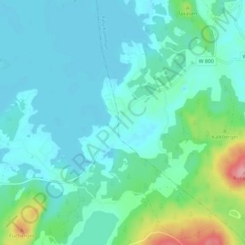 Topografinen kartta Dalvik, korkeus, helpotus