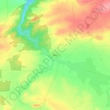 Topografinen kartta Balisa, korkeus, helpotus