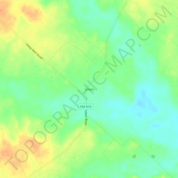 Topografinen kartta Union, korkeus, helpotus