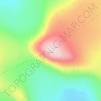 Topografinen kartta Kvitekoll, korkeus, helpotus
