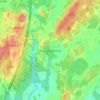 Topografinen kartta Palojoen Metsäkylä, korkeus, helpotus