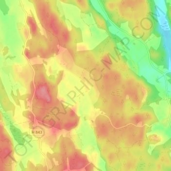 Topografinen kartta Snärsfall, korkeus, helpotus