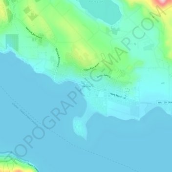 Topografinen kartta Manson, korkeus, helpotus