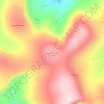 Topografinen kartta Namnlauskollen, korkeus, helpotus