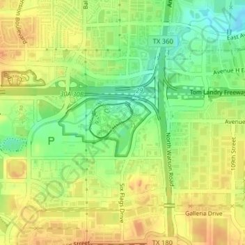 Topografinen kartta USA, korkeus, helpotus