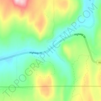 Topografinen kartta Wauconda, korkeus, helpotus