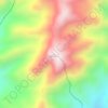 Topografinen kartta Cerro Banco, korkeus, helpotus