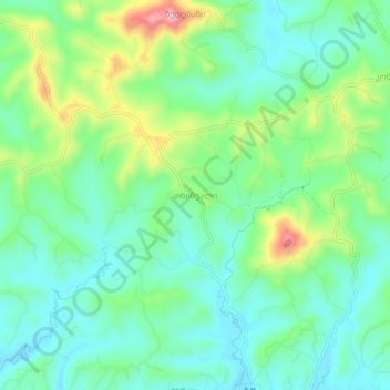 Topografinen kartta Tkhinvali, korkeus, helpotus