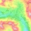 Topografinen kartta Obertauern, korkeus, helpotus